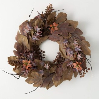  26" Mixed Leaf Rustic, Fall Wreath for Front Door Decor, Perfect for Fireplace Mantels, Dining and Living Rooms