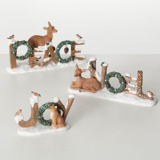  Christmas Text Animal Blocks, Christmas Decorations, Holiday Home Decor for Bookshelf, Tabletop and Mantel Décor and Gifts