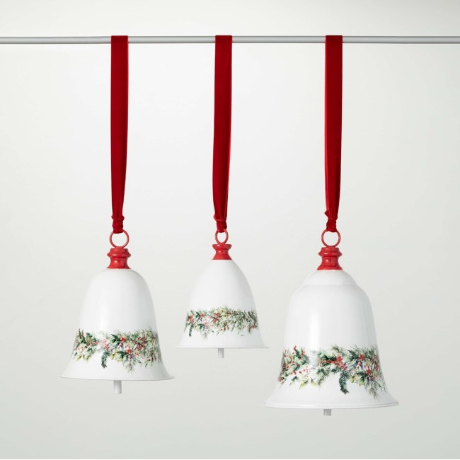  White Bell Ornament Set of 3, Christmas Décor, Christmas Ornaments, Christmas Tree Ornaments, Christmas Decorations Indoor