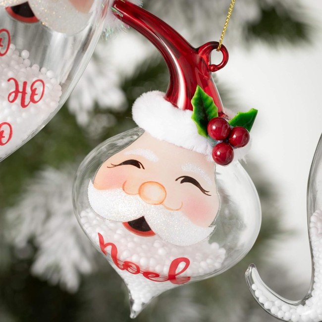  Whimsical Santa Head Set of 3, Christmas Décor, Christmas Ornaments, Christmas Tree Ornaments, Christmas Decorations Indoor