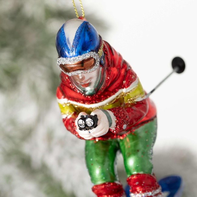  Retro Skier Ornament, Christmas Décor, Christmas Ornaments, Christmas Tree Ornaments, Christmas Decorations Indoor